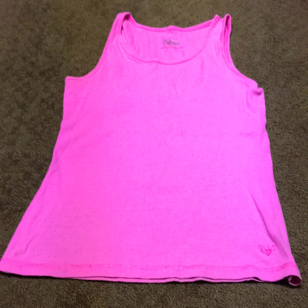 Justice Tank Girls Sz 16 Solid Pink Top